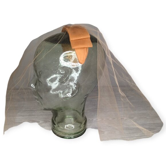 Vintage Rust/Orange Veiled Headband - Picture 4 of 5